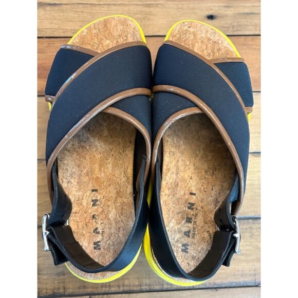 Marni Color block Neoprene Strap Wood Sandals sz. 39 EUC - Picture 4 of 7